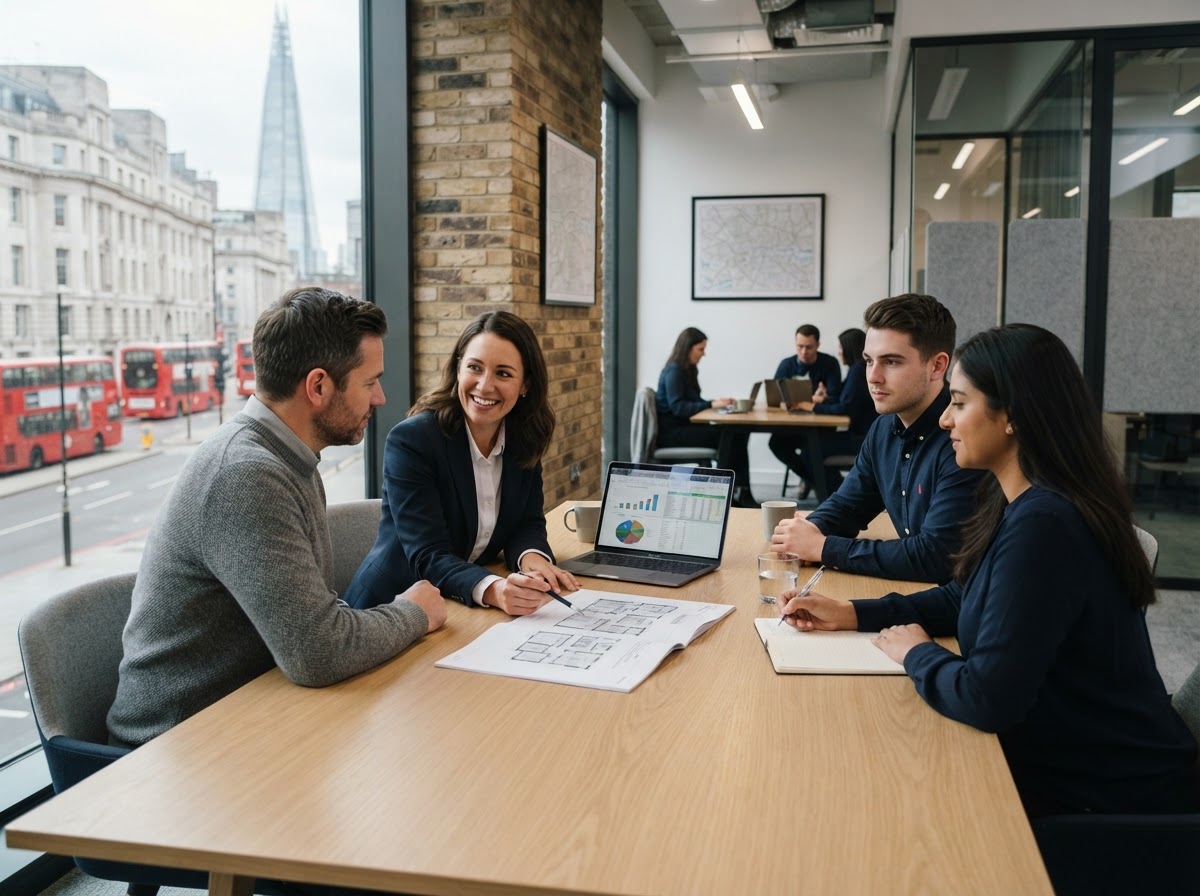 Propertab team reviewing predictive analytics models used for freelancer risk management